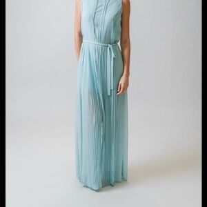 BCBG Elegant Blue Sleeveless Maxi Dress evening gown